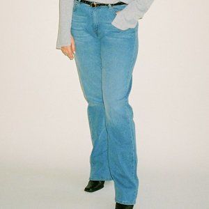 Djerf Avenue Straight Jeans Mid Blue - Tall